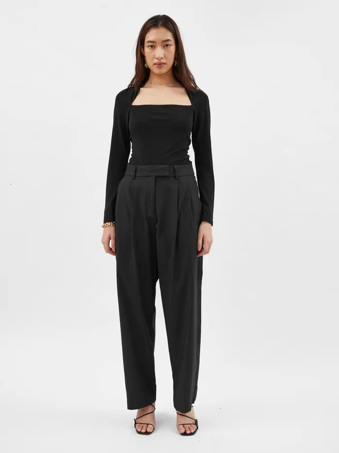Women Odessa Square Top Black The UNDONE Tops