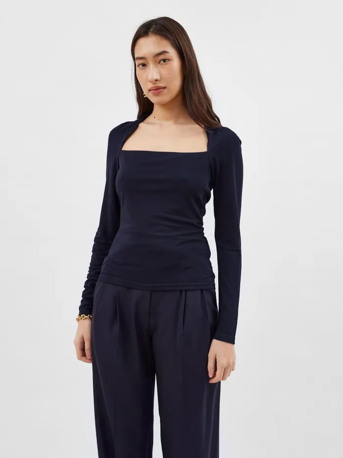 Women Odessa Square Top French Navy The UNDONE Tops