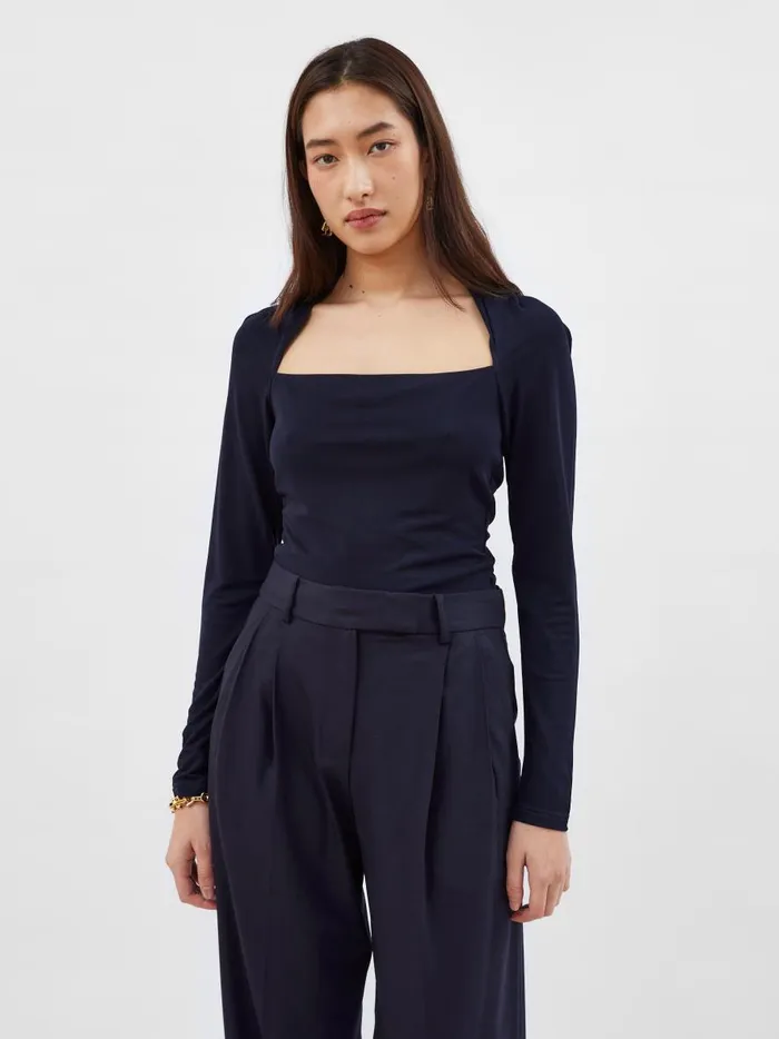 Women Odessa Square Top French Navy The UNDONE Tops