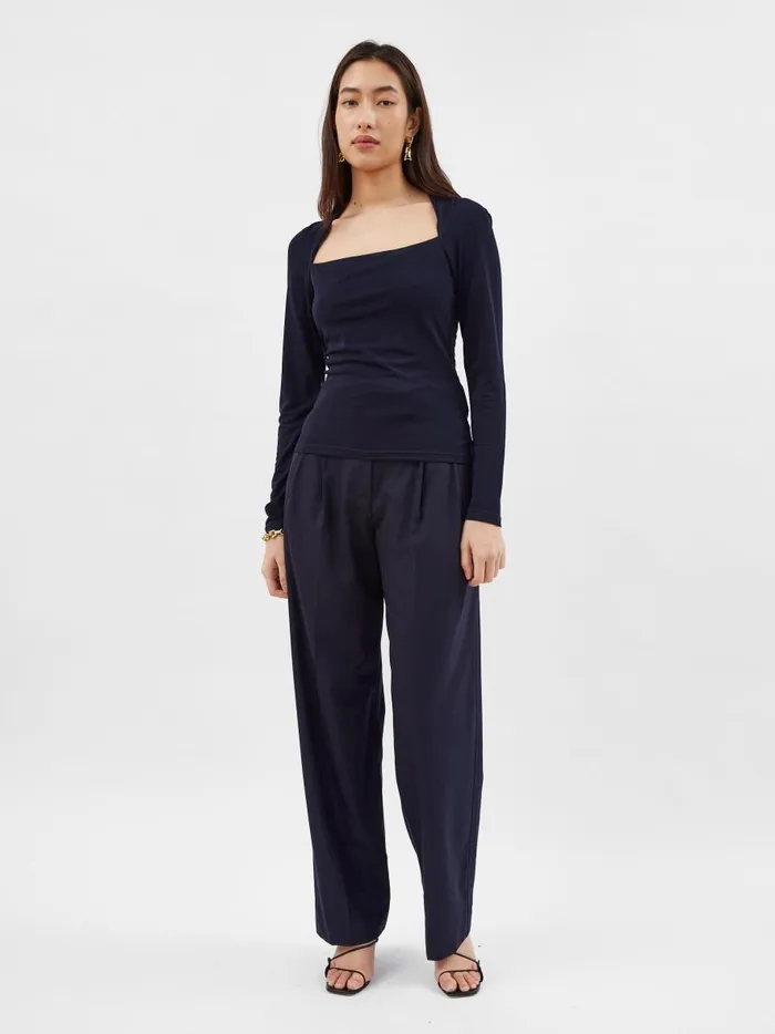 Women Odessa Square Top French Navy The UNDONE Tops