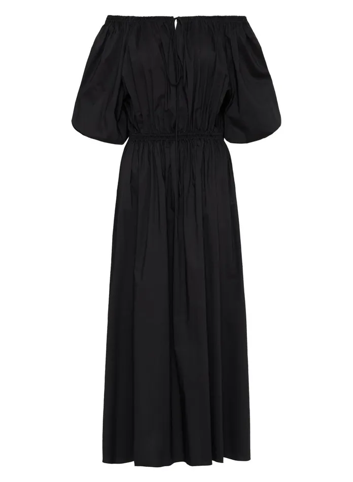Women Off The Shoulder Midi Dress Black The UNDONE Maternity