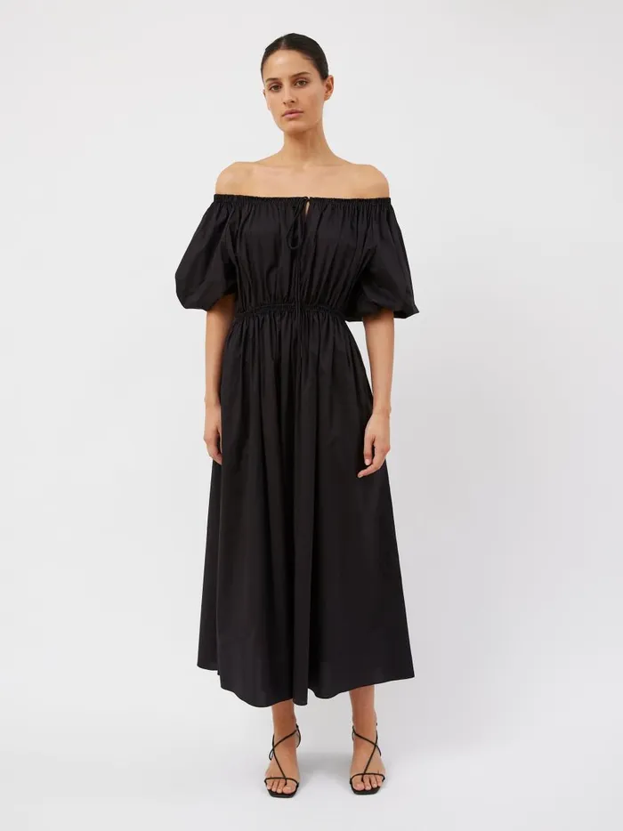 Women Off The Shoulder Midi Dress Black The UNDONE Maternity Women Off The Shoulder Midi Dress Black The UNDONE Maternity