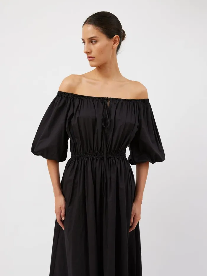 Women Off The Shoulder Midi Dress Black The UNDONE Maternity Women Off The Shoulder Midi Dress Black The UNDONE Maternity