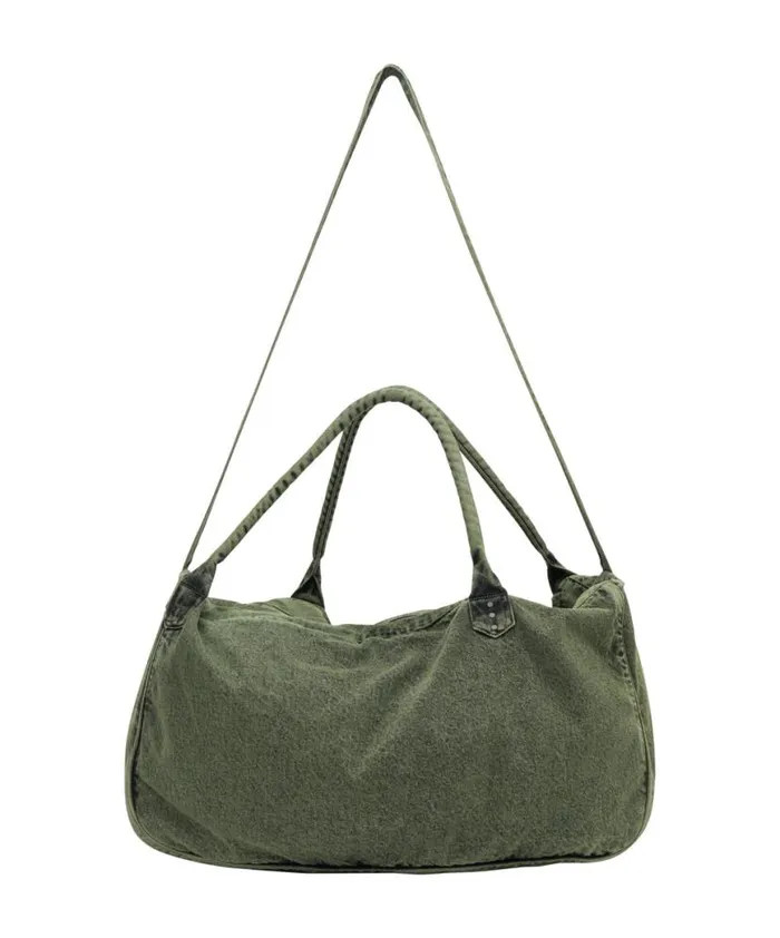 Women One Teaspoon Bags BLACK KHAKI DENIM OVERNIGHTER BAG Women One Teaspoon Bags BLACK KHAKI DENIM OVERNIGHTER BAG