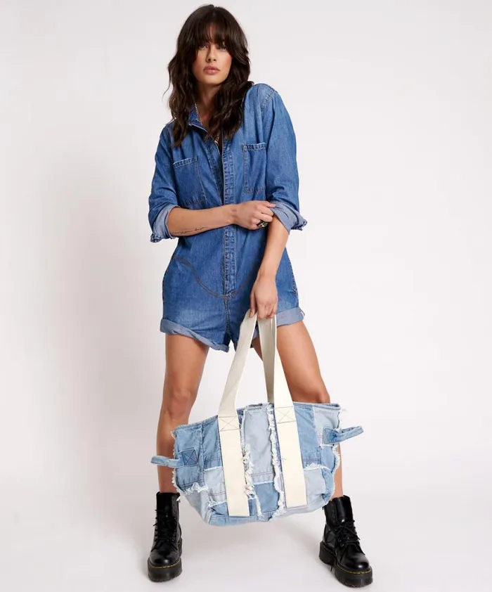 Women One Teaspoon Bags DENIM WEEKENDER BAG