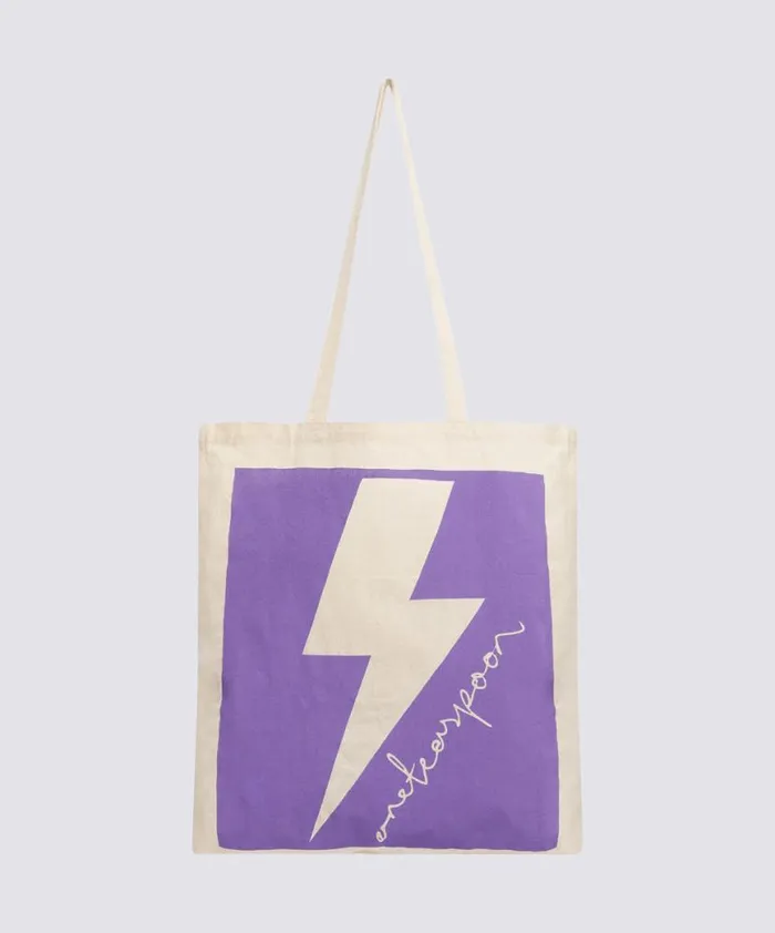 Women One Teaspoon Bags PURPLE LIGHTNING BOLT TOTE BAG