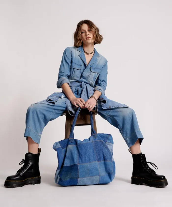 Women One Teaspoon Bags VINTAGE REWORKED PATCHWORK DENIM BAG