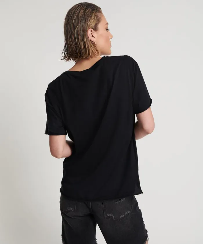 Women One Teaspoon Basic Tees 99 CENT DREAMS ORGANIC EMBROIDERED TEE Women One Teaspoon Basic Tees 99 CENT DREAMS ORGANIC EMBROIDERED TEE