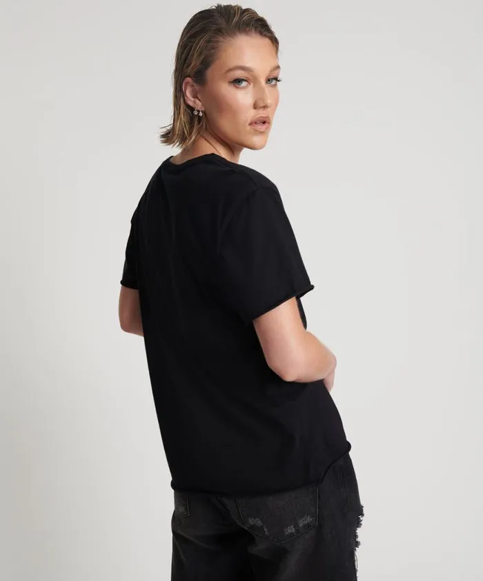 Women One Teaspoon Basic Tees 99 CENT DREAMS ORGANIC EMBROIDERED TEE Women One Teaspoon Basic Tees 99 CENT DREAMS ORGANIC EMBROIDERED TEE
