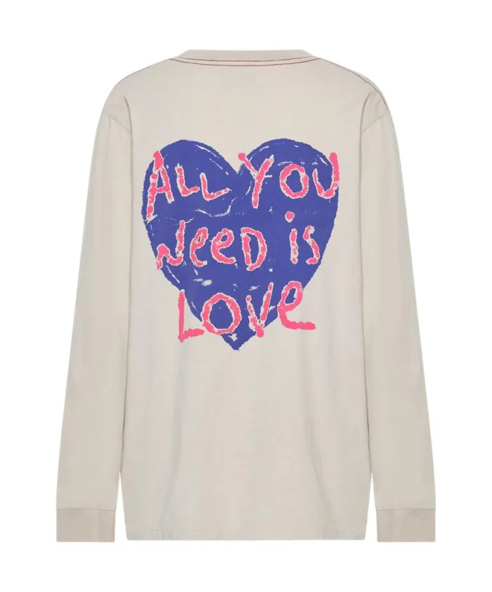 Women One Teaspoon Basic Tees ALL YOU NEED IS LOVE LONGSLEEVE TEE Women One Teaspoon Basic Tees ALL YOU NEED IS LOVE LONGSLEEVE TEE