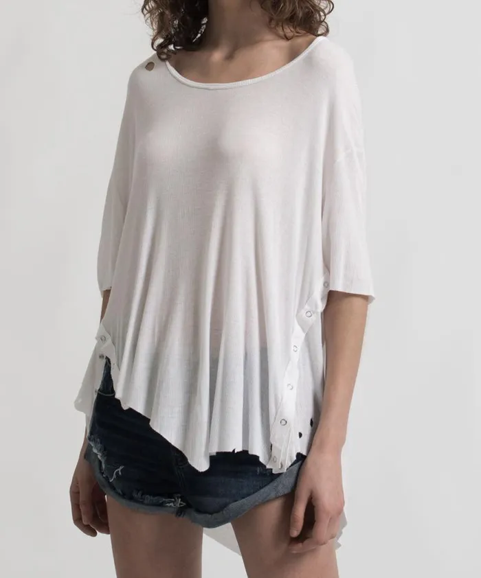 Women One Teaspoon Basic Tees BAMBOO COTTON RIBBED TEE Women One Teaspoon Basic Tees BAMBOO COTTON RIBBED TEE