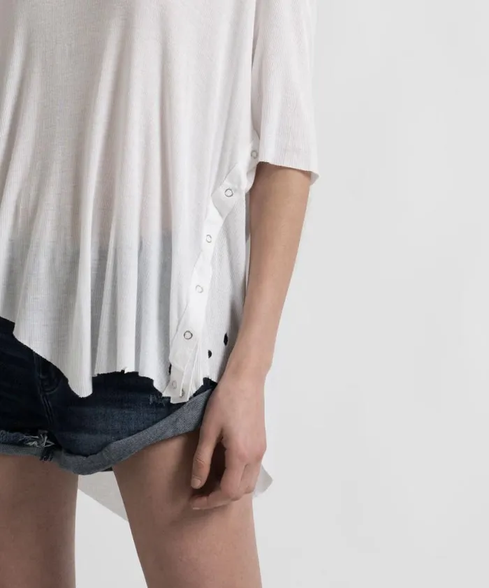 Women One Teaspoon Basic Tees BAMBOO COTTON RIBBED TEE Women One Teaspoon Basic Tees BAMBOO COTTON RIBBED TEE
