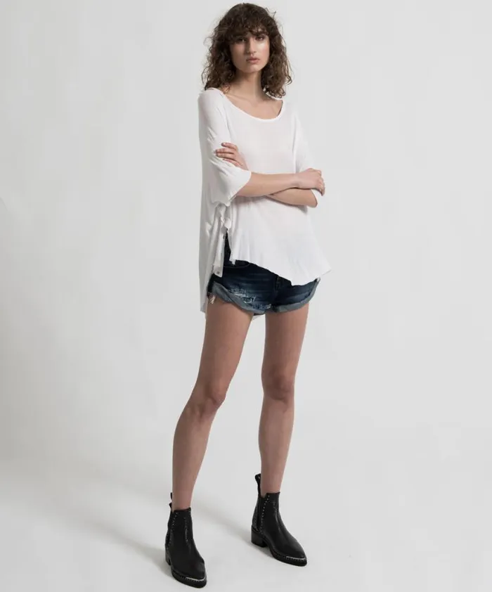 Women One Teaspoon Basic Tees BAMBOO COTTON RIBBED TEE Women One Teaspoon Basic Tees BAMBOO COTTON RIBBED TEE
