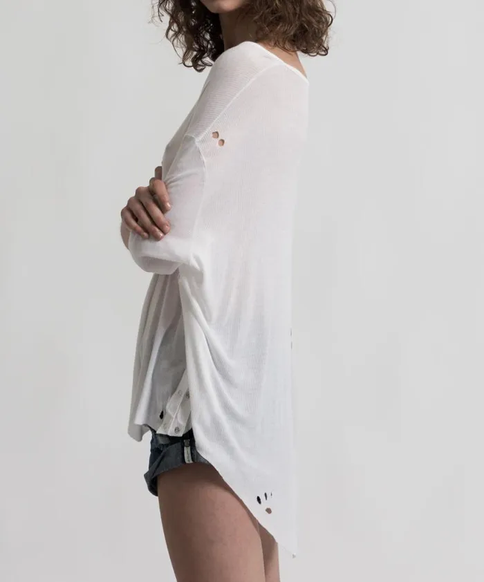 Women One Teaspoon Basic Tees BAMBOO COTTON RIBBED TEE Women One Teaspoon Basic Tees BAMBOO COTTON RIBBED TEE