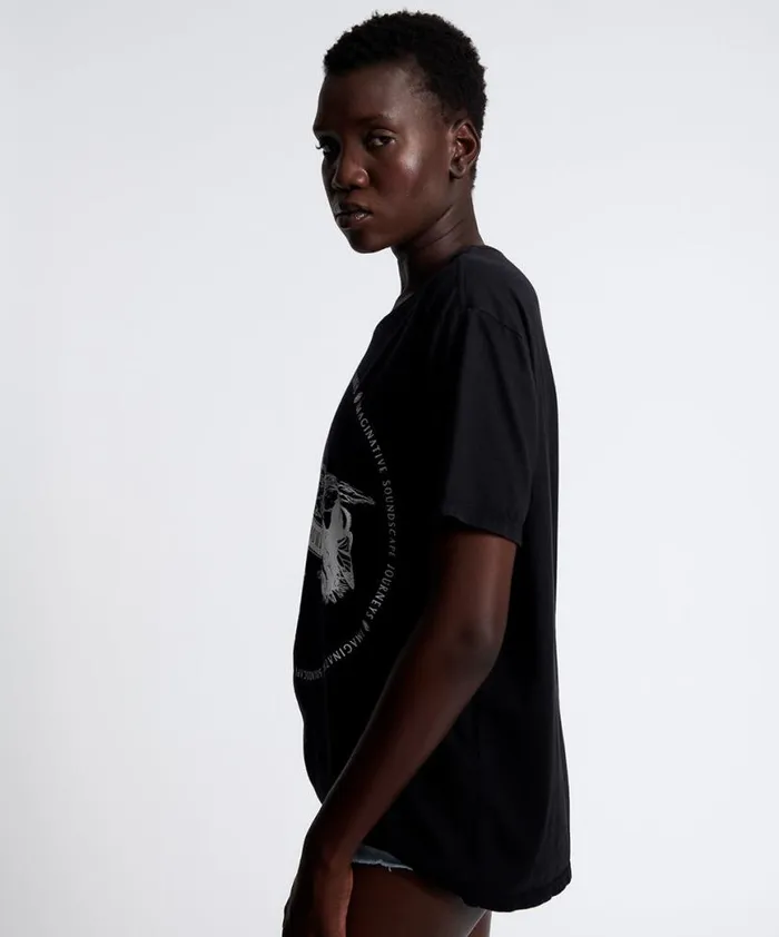 Women One Teaspoon Basic Tees DEEPER SOUNDSCAPE ORGANIC UNISEX TEE Women One Teaspoon Basic Tees DEEPER SOUNDSCAPE ORGANIC UNISEX TEE