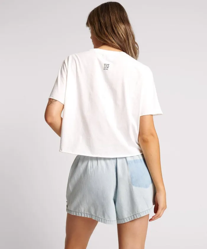 Women One Teaspoon Basic Tees FREE LOVE CROPPED TEE Women One Teaspoon Basic Tees FREE LOVE CROPPED TEE