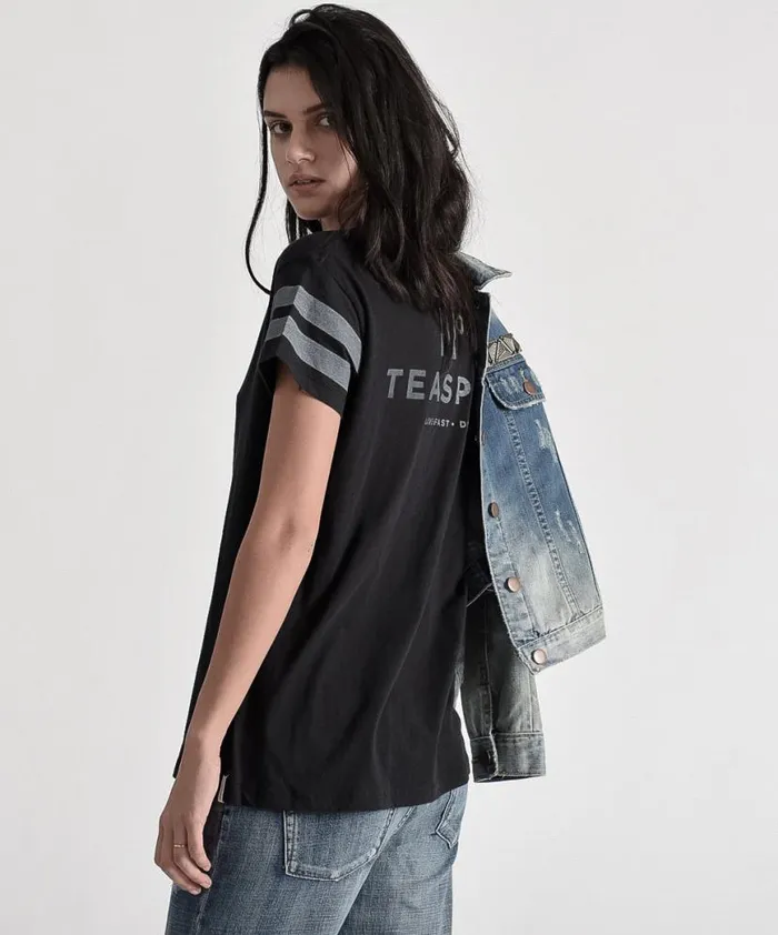 Women One Teaspoon Basic Tees LE HUNT ONE TEE BLACK Women One Teaspoon Basic Tees LE HUNT ONE TEE BLACK