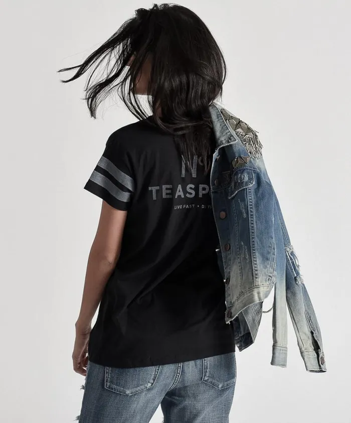 Women One Teaspoon Basic Tees LE HUNT ONE TEE BLACK Women One Teaspoon Basic Tees LE HUNT ONE TEE BLACK