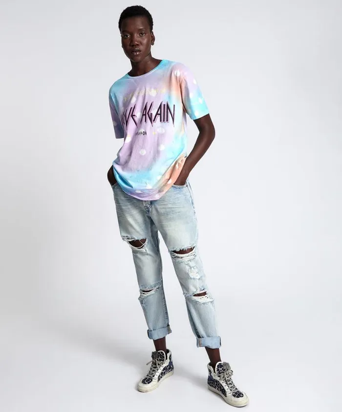 Women One Teaspoon Basic Tees LOVE AGAIN ORGANIC UNISEX TEE