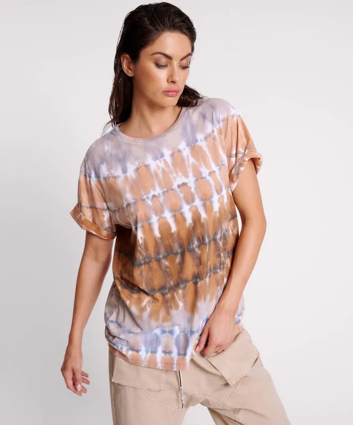 Women One Teaspoon Basic Tees MIRAGE HAND TIE DYED ORGANIC UNISEX TEE Women One Teaspoon Basic Tees MIRAGE HAND TIE DYED ORGANIC UNISEX TEE