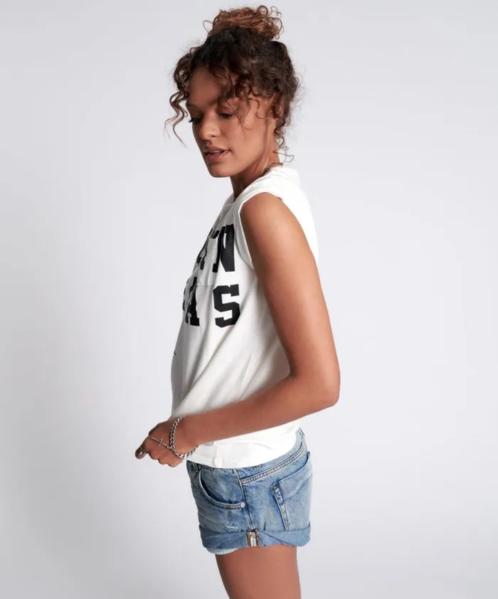 Women One Teaspoon Basic Tees OFF WHITE AUSTIN SANTA FE TEE