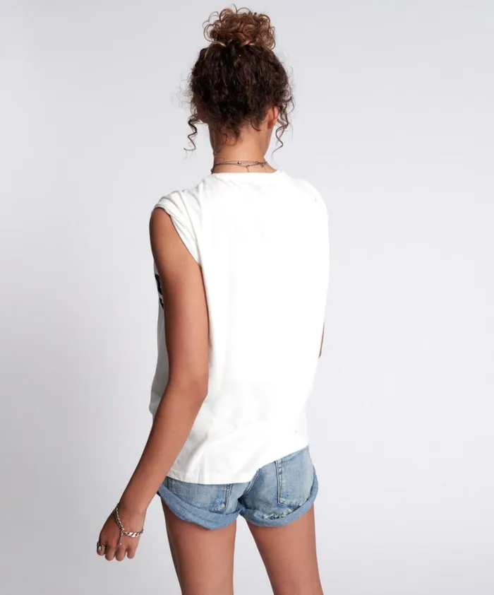 Women One Teaspoon Basic Tees OFF WHITE AUSTIN SANTA FE TEE