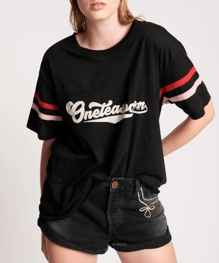 Women One Teaspoon Basic Tees ONETEASPOON LOGO SPORTS TEE Women One Teaspoon Basic Tees ONETEASPOON LOGO SPORTS TEE