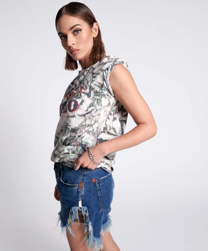 Women One Teaspoon Basic Tees RODEO ORGANIC CHROMATIC UNISEX TEE