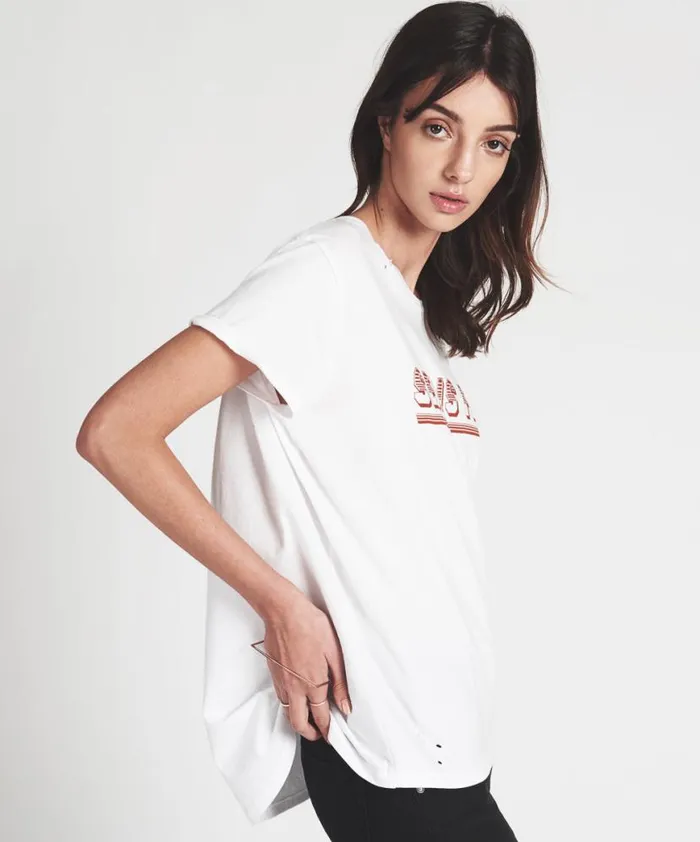 Women One Teaspoon Basic Tees SEX INFUSED TEE WHITE Women One Teaspoon Basic Tees SEX INFUSED TEE WHITE
