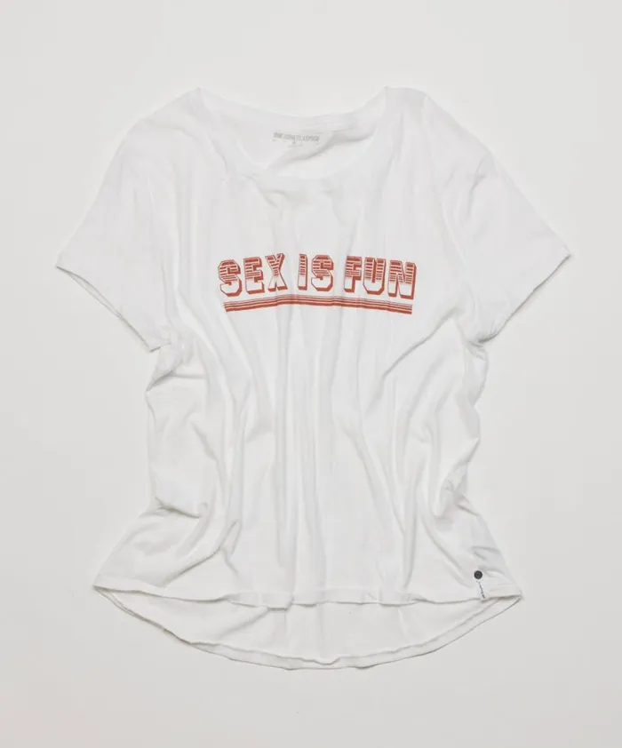 Women One Teaspoon Basic Tees SEX INFUSED TEE WHITE Women One Teaspoon Basic Tees SEX INFUSED TEE WHITE