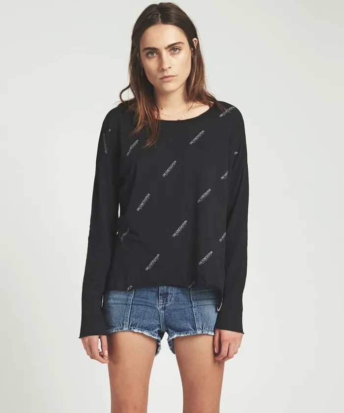 Women One Teaspoon Basic Tees SIGNATUREVALENTINELONGSLEEVE TEE