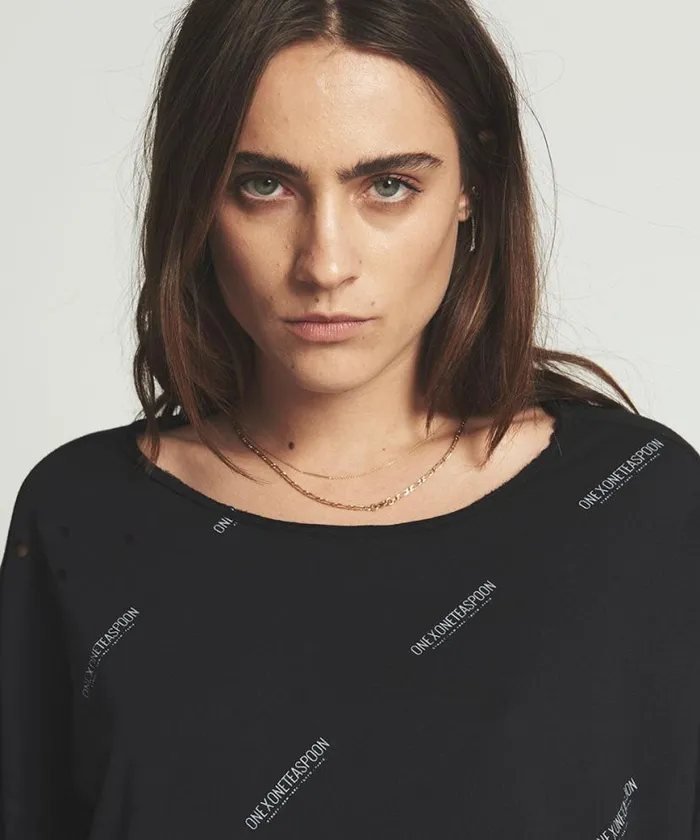 Women One Teaspoon Basic Tees SIGNATUREVALENTINELONGSLEEVE TEE