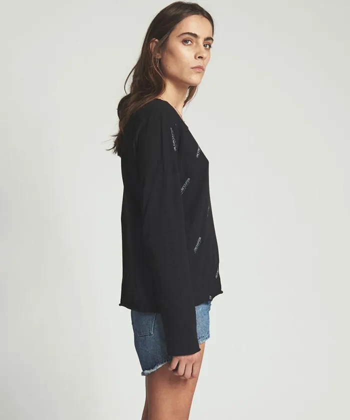 Women One Teaspoon Basic Tees SIGNATUREVALENTINELONGSLEEVE TEE