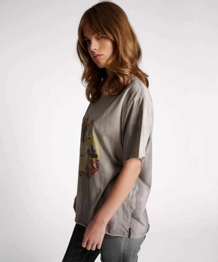 Women One Teaspoon Basic Tees WILD AT HEART BOYFRIEND TEE Women One Teaspoon Basic Tees WILD AT HEART BOYFRIEND TEE