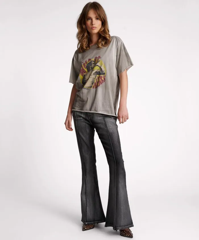 Women One Teaspoon Basic Tees WILD AT HEART BOYFRIEND TEE Women One Teaspoon Basic Tees WILD AT HEART BOYFRIEND TEE