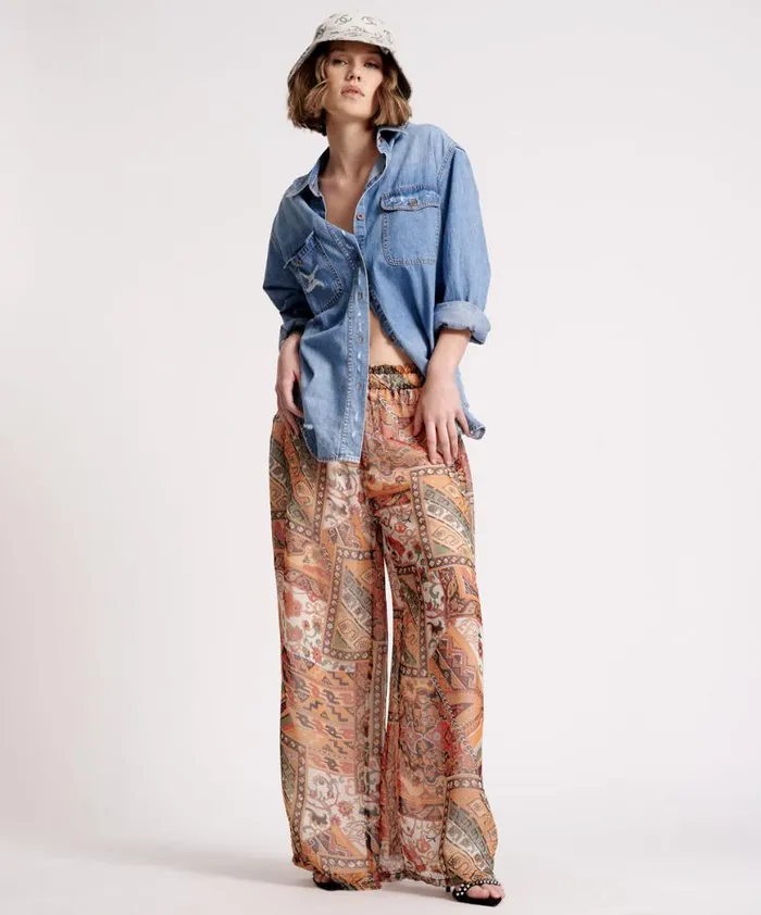 Women One Teaspoon Bottoms BAZAAR PAISLEY PALAZZO PANTS