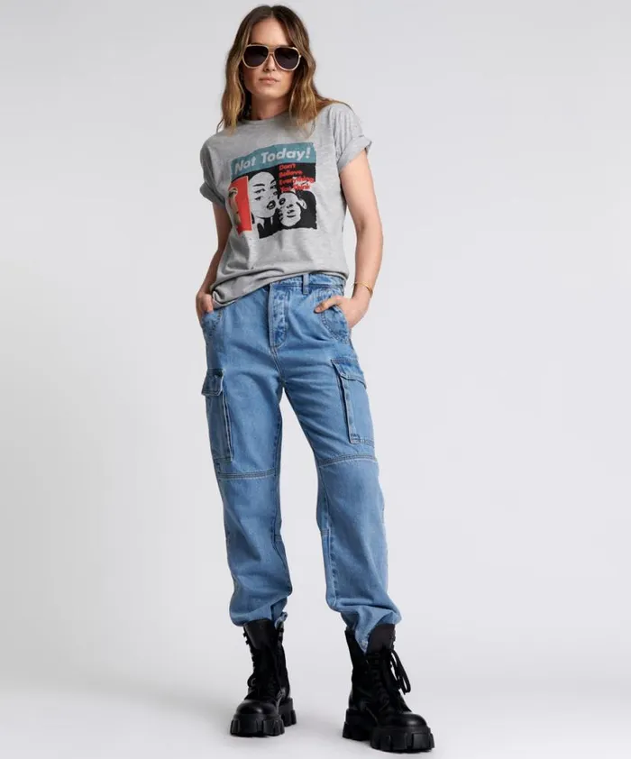 Women One Teaspoon Bottoms BERLIN BLUE CARGO MOTION JEANS