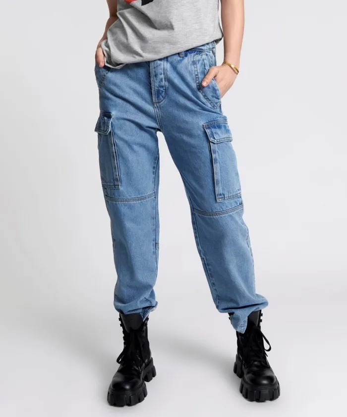 Women One Teaspoon Bottoms BERLIN BLUE CARGO MOTION JEANS Women One Teaspoon Bottoms BERLIN BLUE CARGO MOTION JEANS