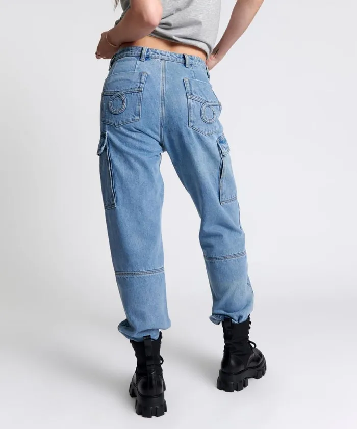 Women One Teaspoon Bottoms BERLIN BLUE CARGO MOTION JEANS Women One Teaspoon Bottoms BERLIN BLUE CARGO MOTION JEANS