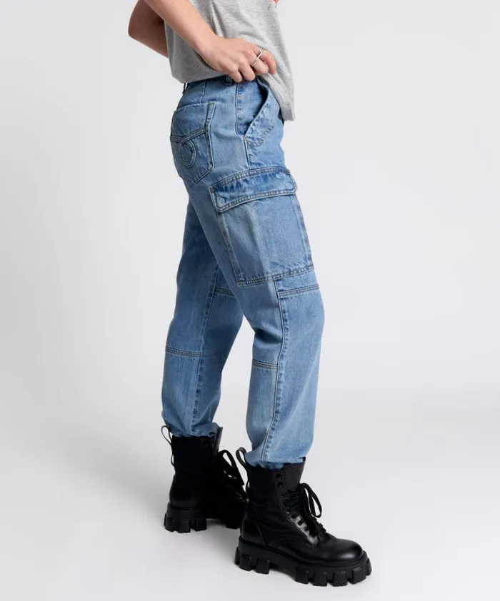 Women One Teaspoon Bottoms BERLIN BLUE CARGO MOTION JEANS Women One Teaspoon Bottoms BERLIN BLUE CARGO MOTION JEANS