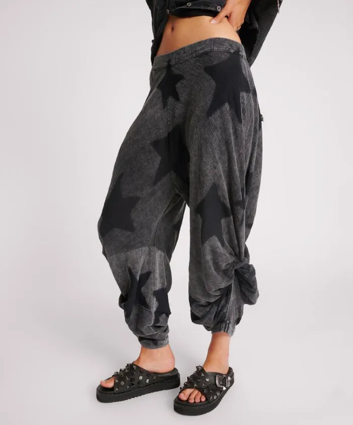 Women One Teaspoon Bottoms BLACK STAR MUSLIN GYPSY PANTS