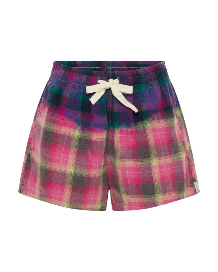 Women One Teaspoon Bottoms BLEACHED FLANNEL STUDDED BOXER SHORTS Women One Teaspoon Bottoms BLEACHED FLANNEL STUDDED BOXER SHORTS