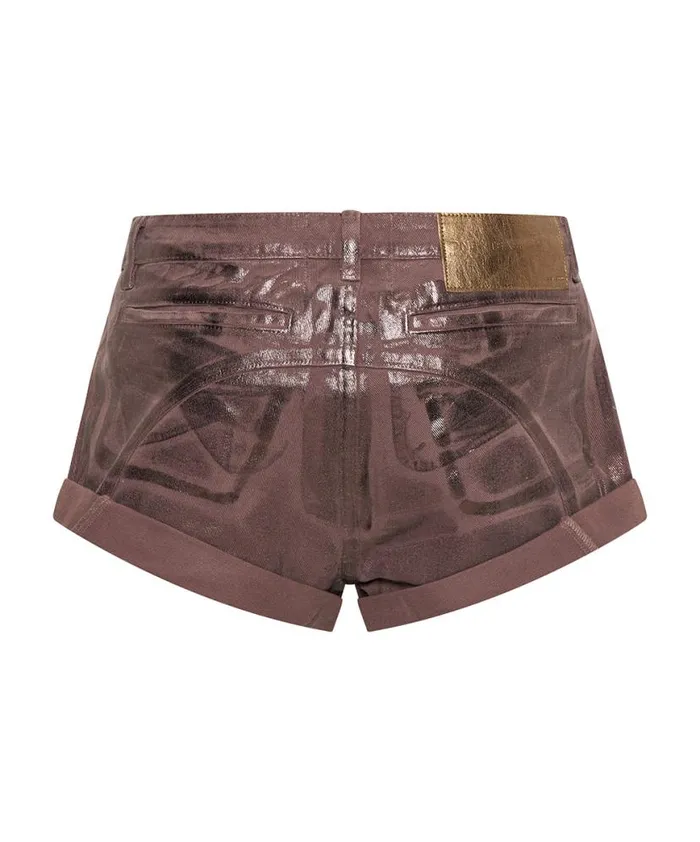 Women One Teaspoon Bottoms BRONZED CHOCOLATE CADET BANDIT LOW WAIST DENIM SHORTS Women One Teaspoon Bottoms BRONZED CHOCOLATE CADET BANDIT LOW WAIST DENIM SHORTS