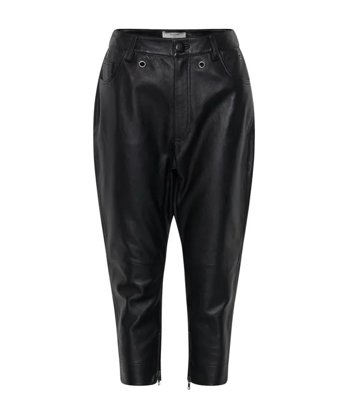 Women One Teaspoon Bottoms BROOKLYN CROPPED LEATHER BOYFRIEND PANT Women One Teaspoon Bottoms BROOKLYN CROPPED LEATHER BOYFRIEND PANT