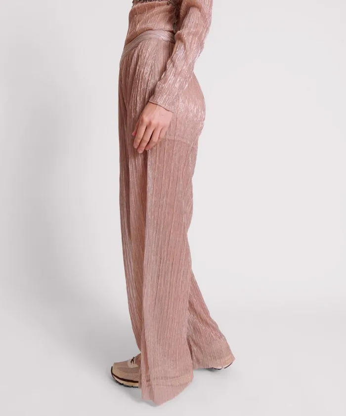 Women One Teaspoon Bottoms CELESTIAL ROSE PLISSE PALAZZO PANTS Women One Teaspoon Bottoms CELESTIAL ROSE PLISSE PALAZZO PANTS
