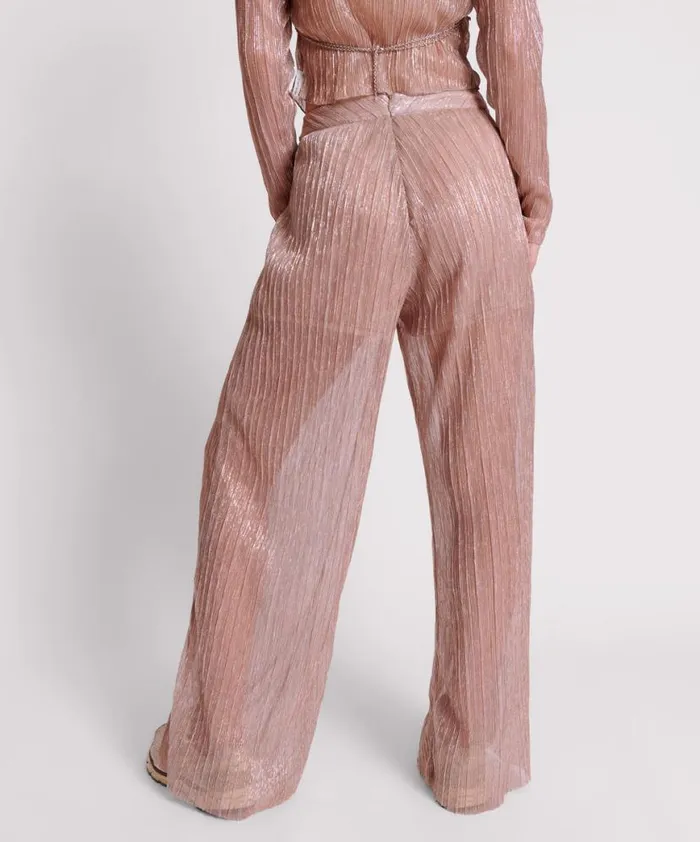 Women One Teaspoon Bottoms CELESTIAL ROSE PLISSE PALAZZO PANTS Women One Teaspoon Bottoms CELESTIAL ROSE PLISSE PALAZZO PANTS