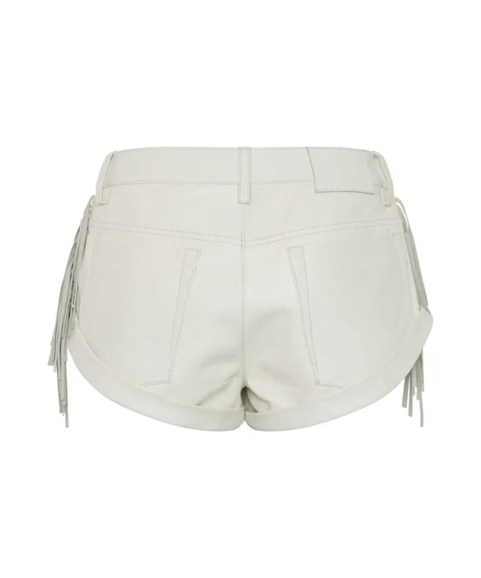 Women One Teaspoon Bottoms CHAOS WALKING FRINGED LEATHER BANDIT SHORTS Women One Teaspoon Bottoms CHAOS WALKING FRINGED LEATHER BANDIT SHORTS
