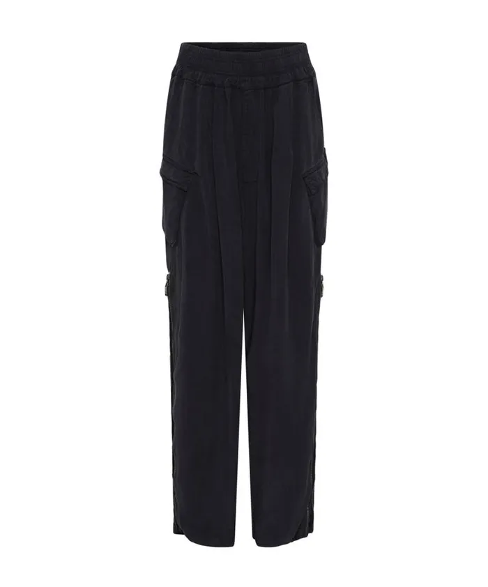 Women One Teaspoon Bottoms CHARCOAL TENCEL ZIPPED PARACHUTE PANTS Women One Teaspoon Bottoms CHARCOAL TENCEL ZIPPED PARACHUTE PANTS