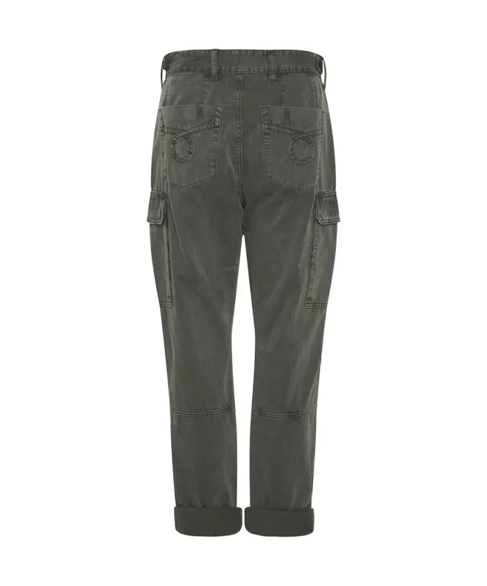 Women One Teaspoon Bottoms DARK KHAKI CARGO MOTION PANTS