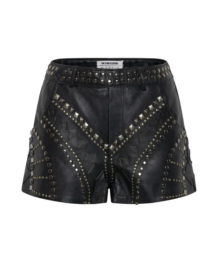 Women One Teaspoon Bottoms DIAMOND REFLECTIONS LEATHER SHORTS Women One Teaspoon Bottoms DIAMOND REFLECTIONS LEATHER SHORTS